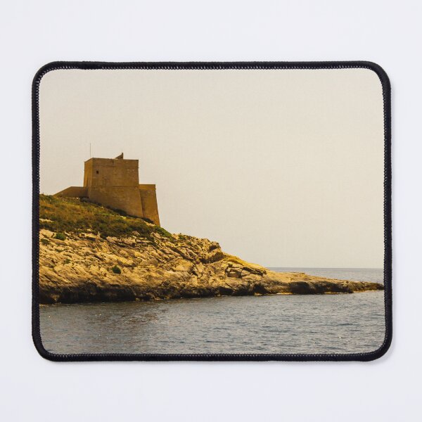 Item preview, Historic Coastal Watchtower On Rocky Cliff Overlooking Calm Mediterranean Sea On A Sunny Day designed and sold by Nmallia.
