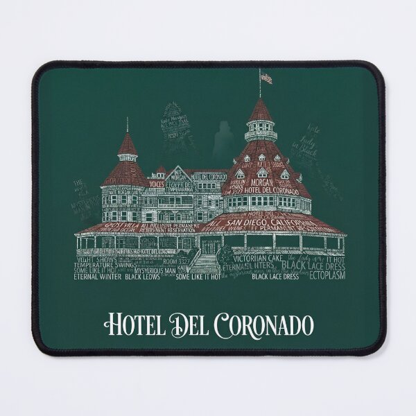 Item preview, Hotel del Coronado San Diego California Haunted Victorian Beach Resort Typography Art designed and sold by naughty-raccoon.
