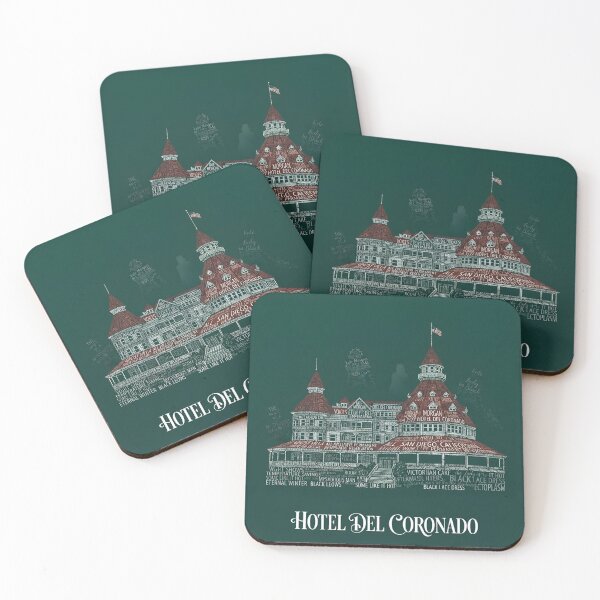 Item preview, Hotel del Coronado San Diego California Haunted Victorian Beach Resort Typography Art designed and sold by naughty-raccoon.