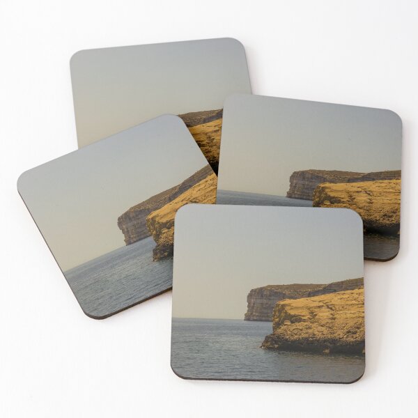 Item preview, Golden Coastal Cliffs Over Calm Sea With Wide Horizon And Tranquil Summer Sky designed and sold by Nmallia.