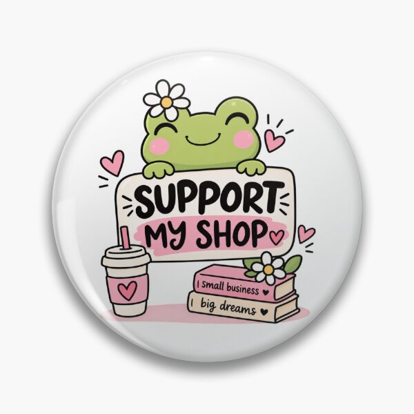 Item preview, Support My Shop – Cute Frog Small Business Sticker designed and sold by StickyDelights.