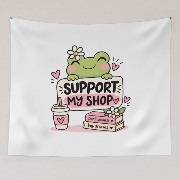 Item preview, Support My Shop – Cute Frog Small Business Sticker designed and sold by StickyDelights.