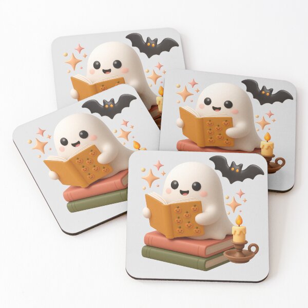 Item preview, Cute Ghost Reading Spell Book Halloween Sticker | Kawaii Book Lover Ghost designed and sold by Reddiamond3 ⭐⭐⭐⭐⭐.
