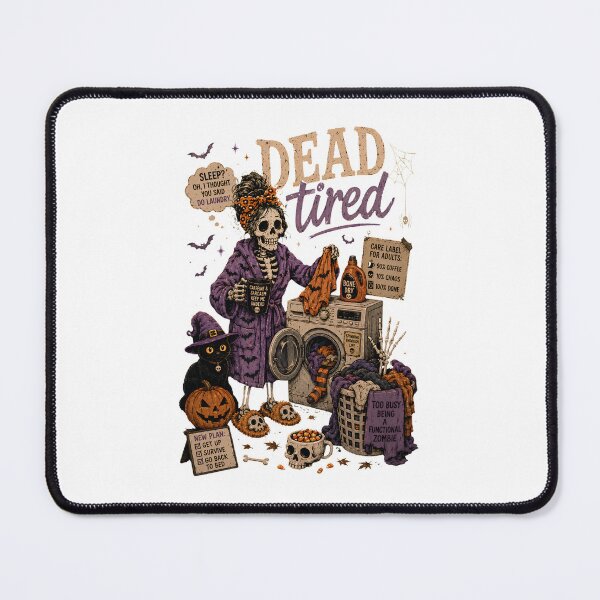 Item preview, Dead Tired Skeleton - Funny Halloween Laundry & Coffee Mom designed and sold by BumbleBloom7.