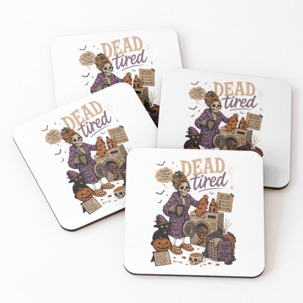 Item preview, Dead Tired Skeleton - Funny Halloween Laundry & Coffee Mom designed and sold by BumbleBloom7.