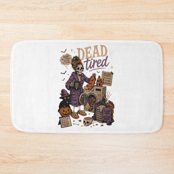 Item preview, Dead Tired Skeleton - Funny Halloween Laundry & Coffee Mom designed and sold by BumbleBloom7.