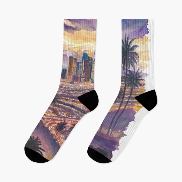 Item preview, Los Angeles Twilight Above Highways Palms and Downtown designed and sold by artshop77.