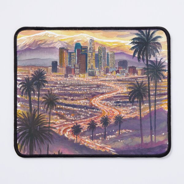 Item preview, Los Angeles Twilight Above Highways Palms and Downtown designed and sold by artshop77.