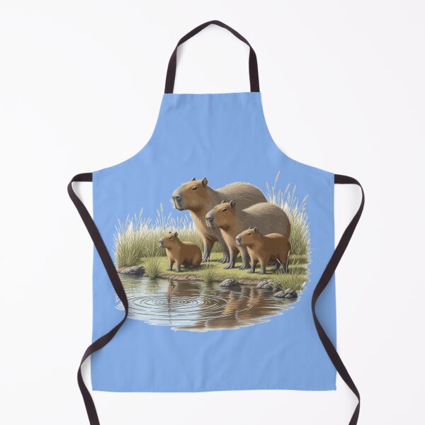 Item preview, Detailed Capybara Family - Realistic Wildlife Illustration designed and sold by @Reikiama.