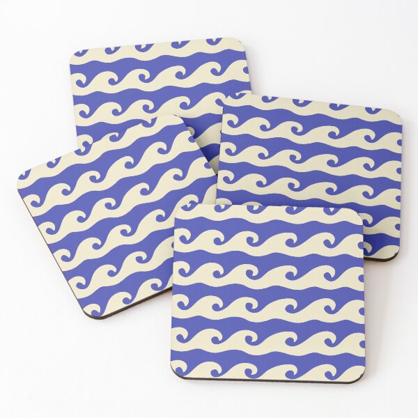 Item preview, Blue ocean waves minimalist summer sea nautical stripes designed and sold by Pravokrugulnik.