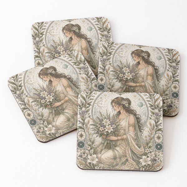 Item preview, Virgo Zodiac Maiden | Celtic Fantasy Art | Floral Zodiac Gift designed and sold by doinitzart.