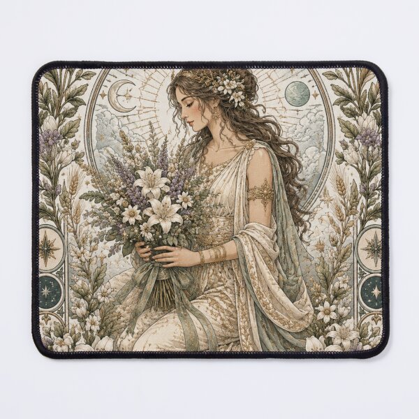 Item preview, Virgo Zodiac Maiden | Celtic Fantasy Art | Floral Zodiac Gift designed and sold by doinitzart.