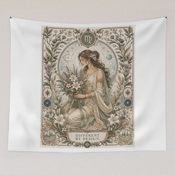 Item preview, Virgo Zodiac Maiden | Celtic Fantasy Art | Floral Zodiac Gift designed and sold by doinitzart.