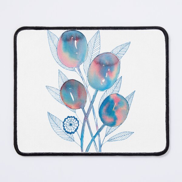 Item preview, Blue Pink Botanical Fruit Branch: Watercolour Line Art designed and sold by ArithraStudio.