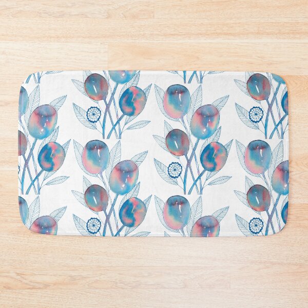 Item preview, Blue Pink Botanical Fruit Branch: Watercolour Line Art designed and sold by ArithraStudio.
