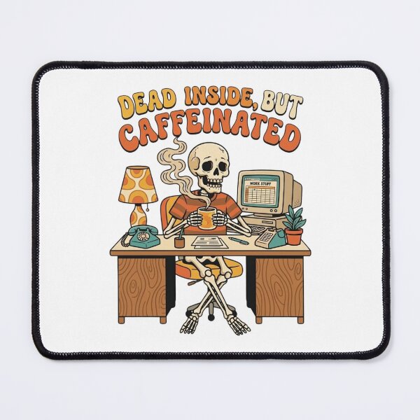 Item preview, Dead Inside But Caffeinated Retro Skeleton Office Coffee designed and sold by LuxeBuzz.