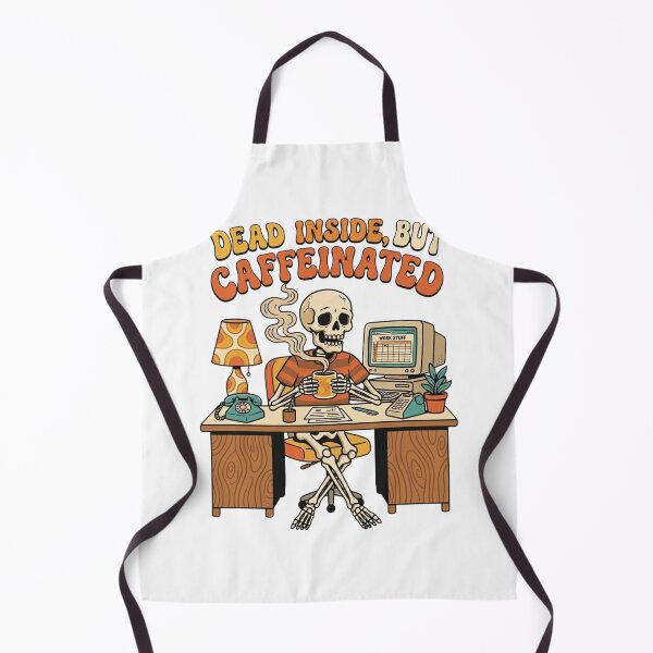 Item preview, Dead Inside But Caffeinated Retro Skeleton Office Coffee designed and sold by LuxeBuzz.