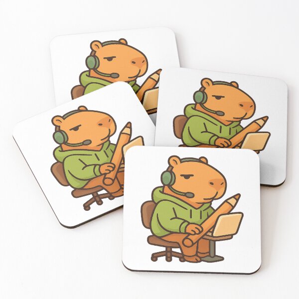 Item preview, Capybara Clock In Calm Coworking Mascot designed and sold by Ainbowz-Artwork.