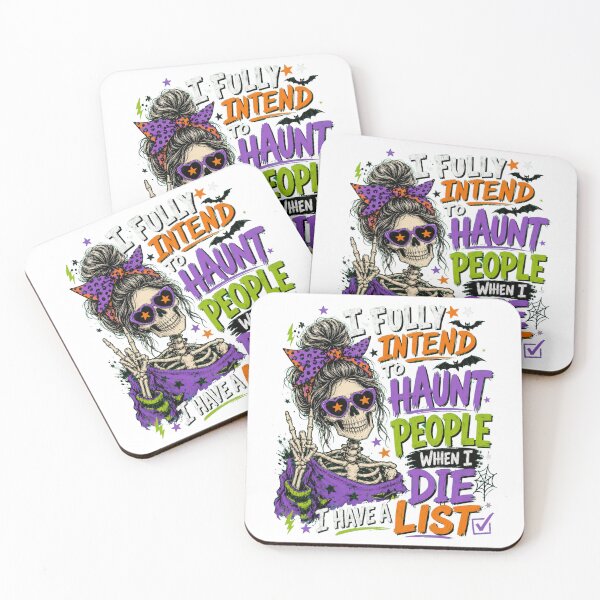 Item preview, I Fully Intend To Haunt People - Funny Skeleton Messy Bun Halloween designed and sold by BumbleBloom7.