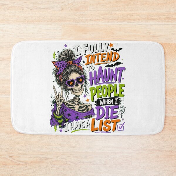 Item preview, I Fully Intend To Haunt People - Funny Skeleton Messy Bun Halloween designed and sold by BumbleBloom7.
