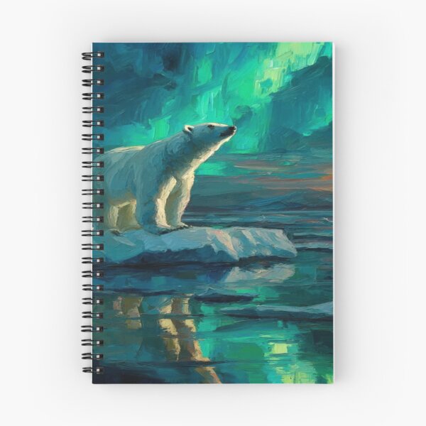 Item preview, Aurora Reflection Polar Bear Scene Artwork  designed and sold by NivyasArtistry.