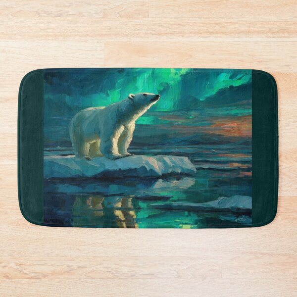 Item preview, Aurora Reflection Polar Bear Scene Artwork  designed and sold by NivyasArtistry.