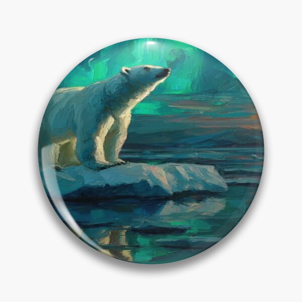 Item preview, Aurora Reflection Polar Bear Scene Artwork  designed and sold by NivyasArtistry.