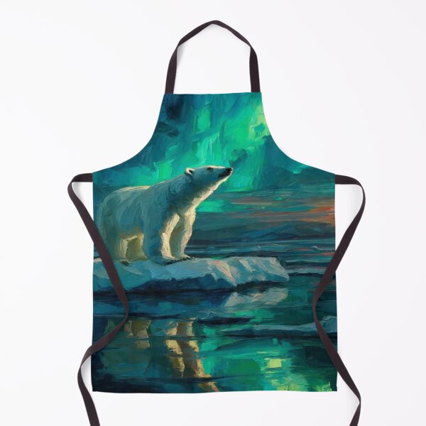 Item preview, Aurora Reflection Polar Bear Scene Artwork designed and sold by NivyasArtistry.