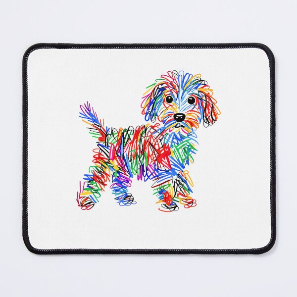 Item preview, Colorful Scribble Poodle Rainbow Abstract Doodle Dog Art designed and sold by Rahamkshop.