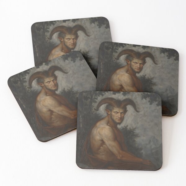 Item preview, Gothic Horned Satyr In Dark Forest Painting designed and sold by DarkHolyQueen.