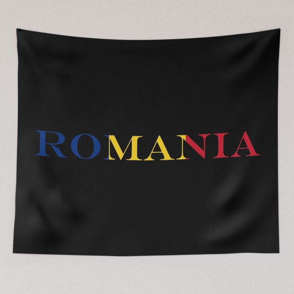 Item preview, Romania Country Name Typography Flag | Romanian Text Inside Flag Design designed and sold by NTGUILTY.