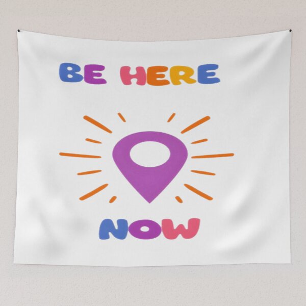 Item preview, Be Here Now Inspirational Quote Art designed and sold by MondeMade.