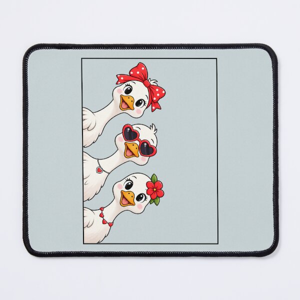 Item preview, Cute Love Goose Trio – Red Bow & Heart Sunglasses Art designed and sold by littlepiptales.