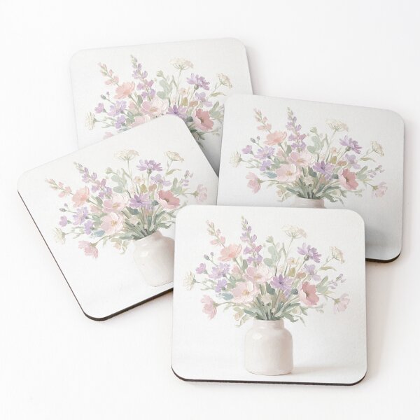 Item preview, Soft Pastel Wildflowers Bouquet Painting designed and sold by ArtAmbience.