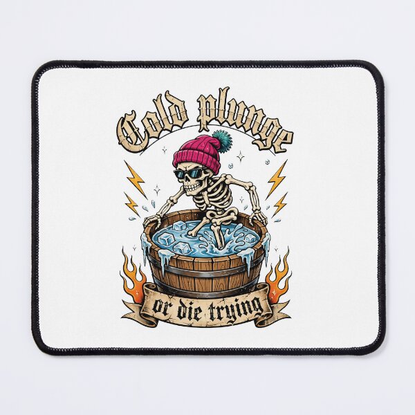 Item preview, Cold Plunge Or Die Trying - Funny Skeleton Ice Bath Tattoo designed and sold by Neurospicy Trolls.