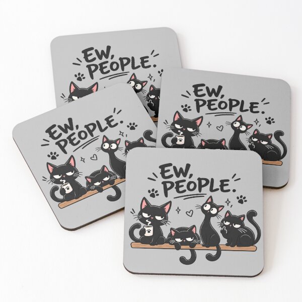 Item preview, Ew People Black Cats Funny Anti Social Introvert designed and sold by littlepiptales.