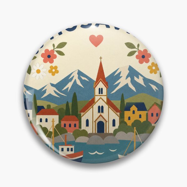 Item preview, Husavik Iceland Travel Souvenir Modern Folk Art designed and sold by VisualArtsOasis.