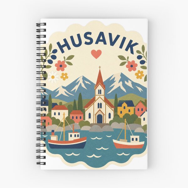 Item preview, Husavik Iceland Travel Souvenir Modern Folk Art designed and sold by VisualArtsOasis.