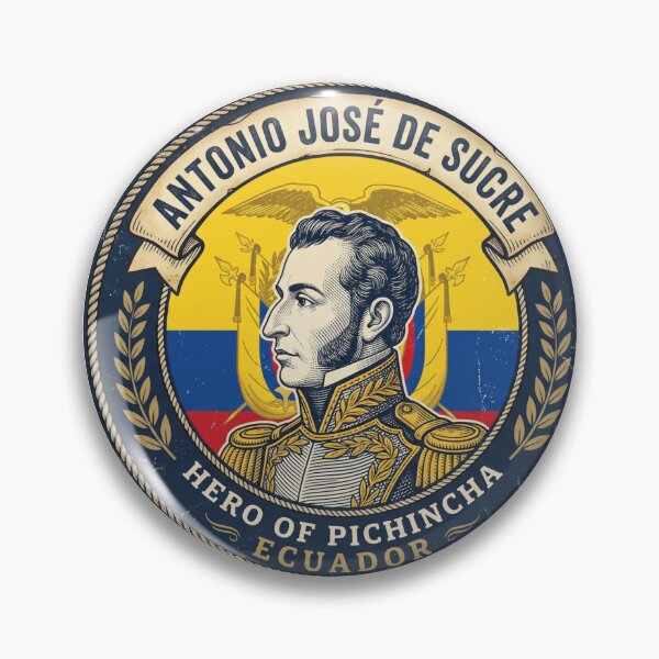 Item preview, Antonio Jose de Sucre Hero of Pichincha Ecuador Vintage Badge designed and sold by Efforito.