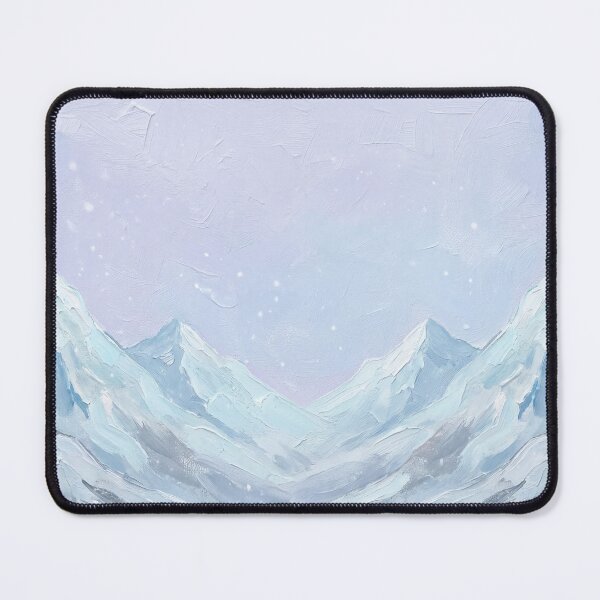 Item preview, Minimalist Snowy Mountain Peaks Oil Painting designed and sold by ArtAmbience.