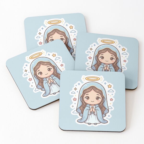 Artikelvorschau, Jungfrau Maria im Kawaii-Stil für Kinder entworfen und verkauft von MantoSagrado.