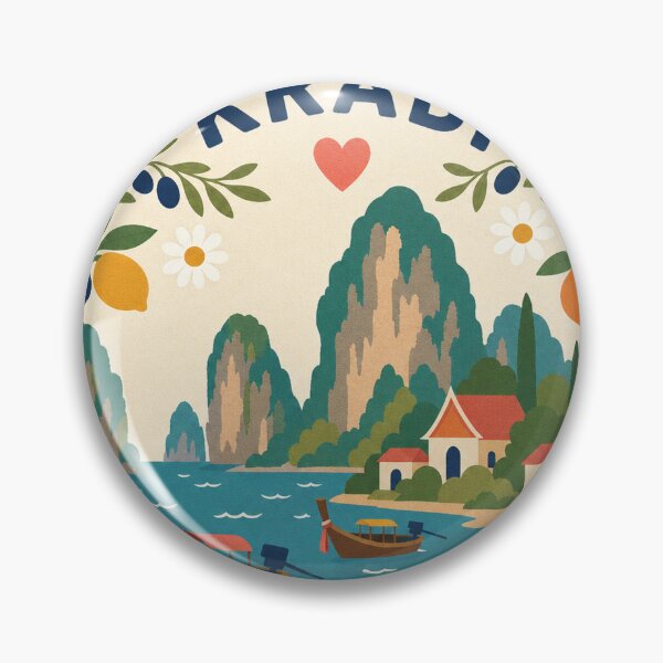 Item preview, Krabi Thailand Travel Souvenir Modern Folk Art designed and sold by VisualArtsOasis.