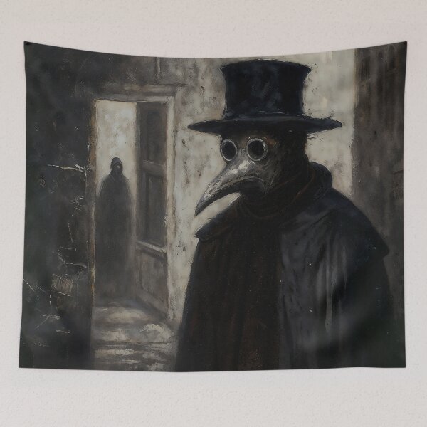 Item preview, Gothic Plague Doctor In Dark Alley Painting designed and sold by DarkHolyQueen.