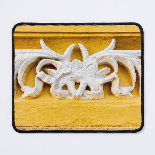 Item preview, Decorative Plaster Architectural Ornament Relief on Textured Yellow Wall Facade Detail designed and sold by Nmallia.