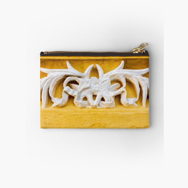 Item preview, Decorative Plaster Architectural Ornament Relief on Textured Yellow Wall Facade Detail designed and sold by Nmallia.