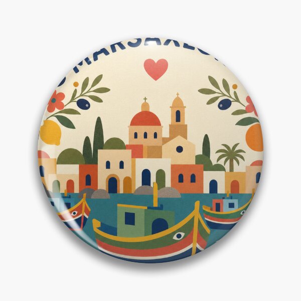 Item preview, Marsaxlokk Malta Travel Souvenir Modern Folk Art designed and sold by VisualArtsOasis.