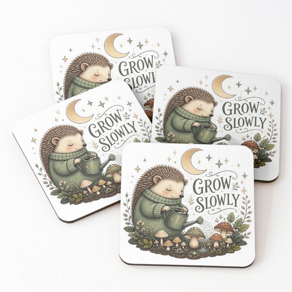 Item preview, Grow Slowly — Cozy Garden Hedgehog designed and sold by Stylestickers55.