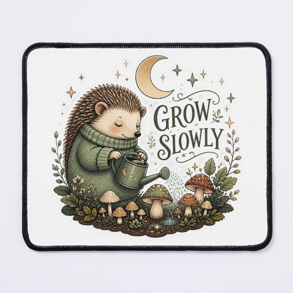 Item preview, Grow Slowly — Cozy Garden Hedgehog designed and sold by Stylestickers55.
