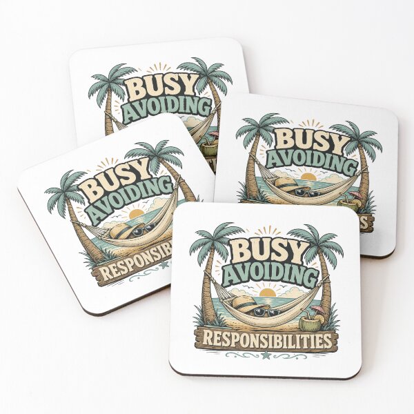 Item preview, Busy Avoiding Responsibilities Beach Vacation Design | Funny Tropical Hammock Design | Busy Collection designed and sold by SoulThread Studio.