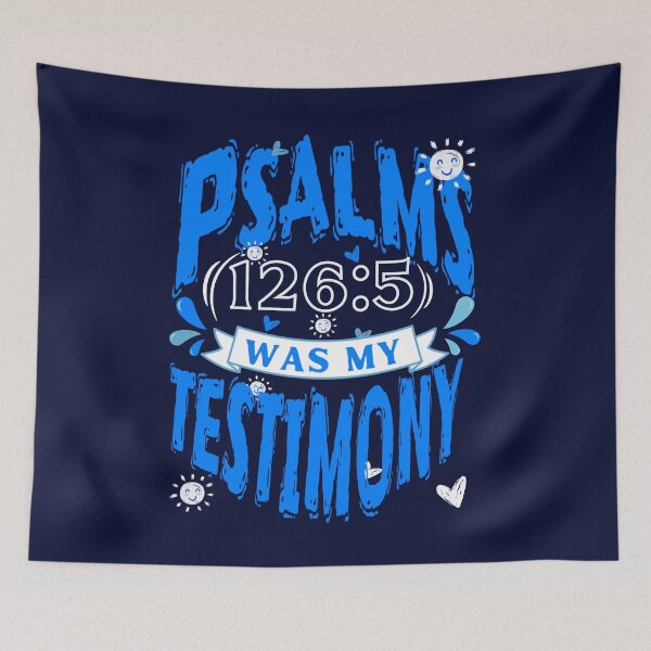 Item preview, Psalms 126 5 Was My Testimony  - Redemption Psalms Verse Quotes  - Birthday Gifts For Him - Navy Blue designed and sold by Doiemacreations.